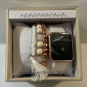 NEW IN BOX Aéropostale Rose Gold and White Bracelet Set